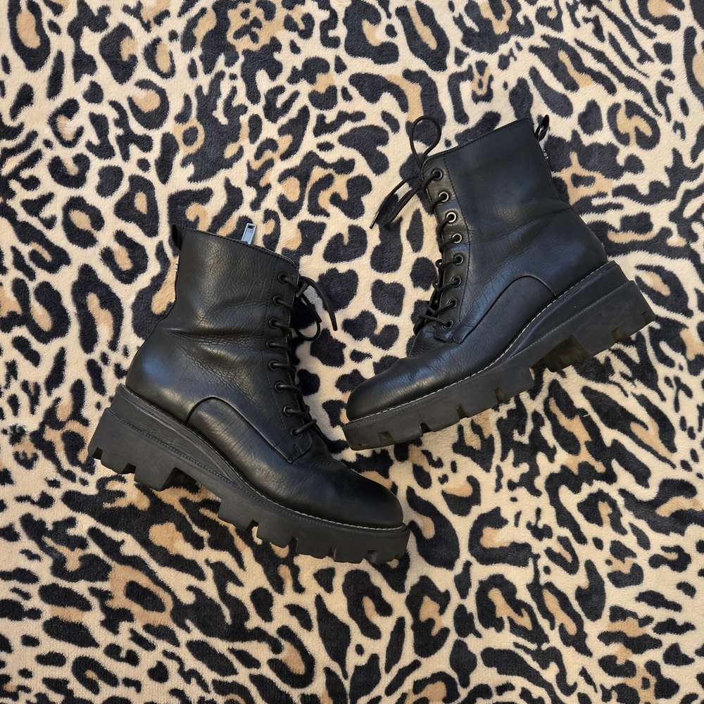 Black Leather Goth Boots